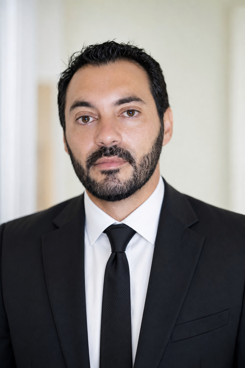 Retrato profissional do Dr. Cesar Fernandes, advogado, em traje social escuro